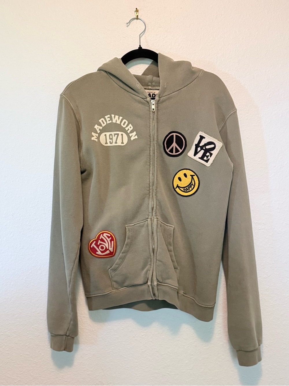 NWOT MadeWorn Peace Zip Hoodie XS